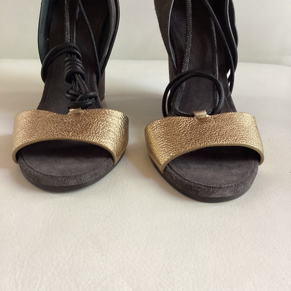 Brunello Cucinelli Mollini Grey Gold Suede 7 - Picture 3 of 10